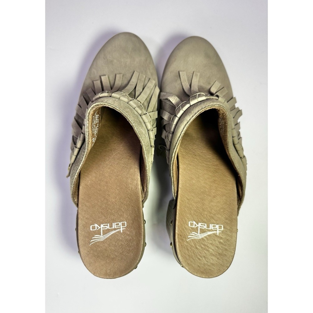 Dansko Deni Fringe Mule Clogs Women's US Size 9 / EU40 Suede Leather Shoes Gray - Picture 7 of 9